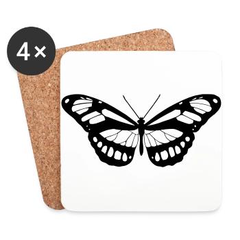 Butterfly silhouette - Coasters (set of 4) - white - Front