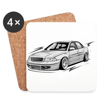 S4 B5 Limousine - Untersetzer (4er-Set) - Weiß - Vorne