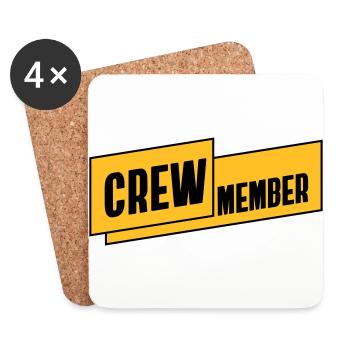 CREW Member Team Bride Staff JGA Group Team - Coasters (set of 4) - white - Front