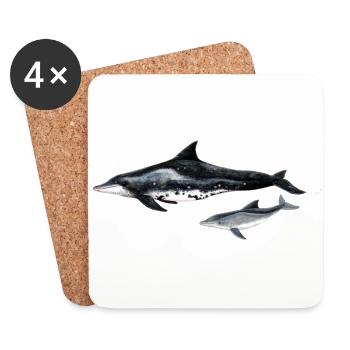 Rauzahndelfin - Dolphin - Steno rostre - Untersetzer (4er-Set) - Weiß - Vorne