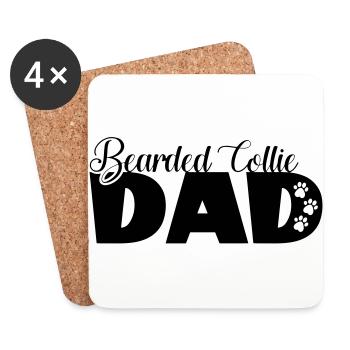 Bearded Collie Dad - dog funny saying - Coasters (set of 4) - white - Front