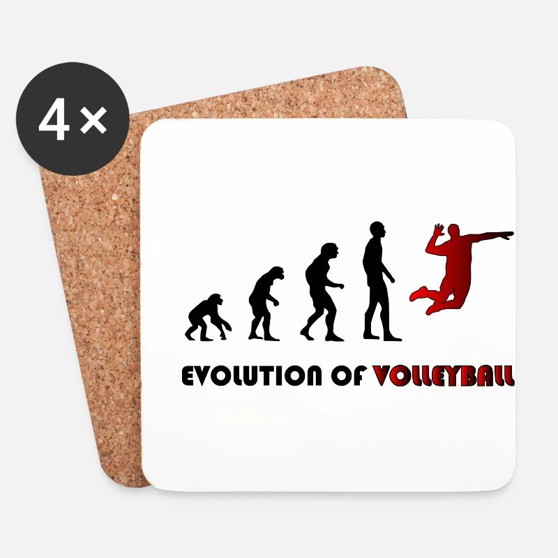 Evolution of Volleyball - Untersetzer (4er-Set) - Weiß