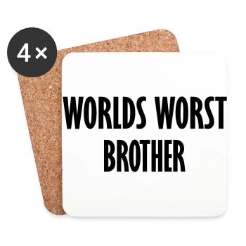 Welten schlimmster Bruder - Untersetzer (4er-Set) - Weiß - Vorne