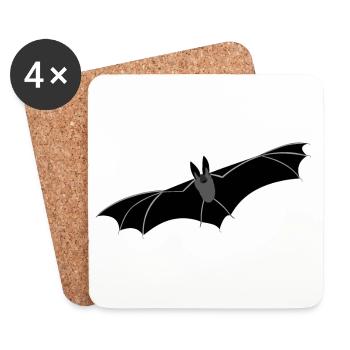 Fledermaus zu Halloween - Süßes oder Saures - Untersetzer (4er-Set) - Weiß - Vorne