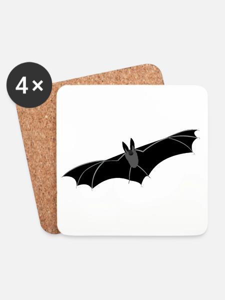 Fledermaus zu Halloween - Süßes oder Saures - Untersetzer (4er-Set) - Weiß