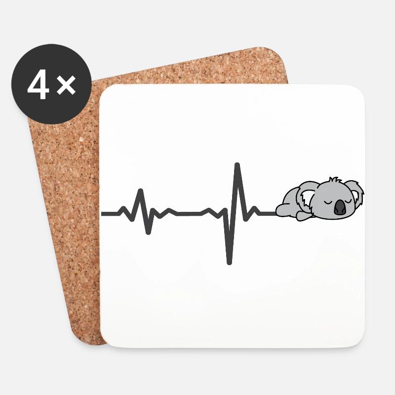 Heartbeat Koala Baby Geschenk - Untersetzer (4er-Set) - Weiß