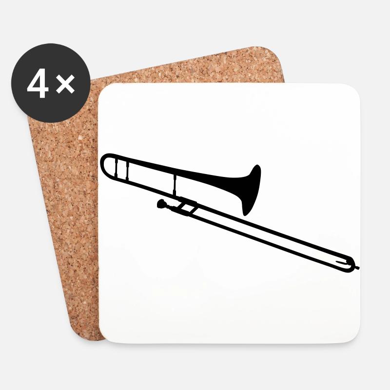 trombone - Coasters (set of 4) - white