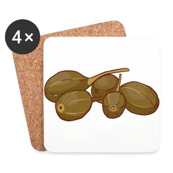 Capers caper bush - Coasters (set of 4) - white - Front