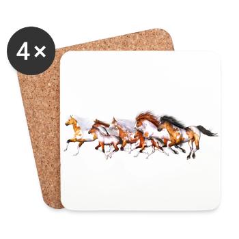 Wild Horses Herd - Untersetzer (4er-Set) - Weiß - Vorne
