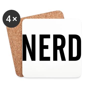 Nerd - Untersetzer (4er-Set) - Weiß - Vorne