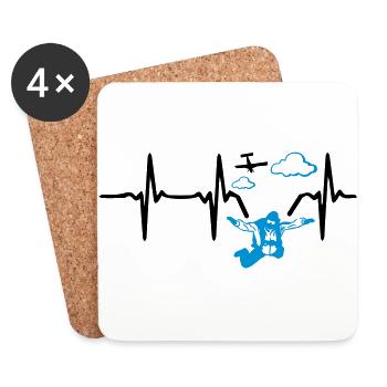 Heart Beat Skydive - Untersetzer (4er-Set) - Weiß - Vorne