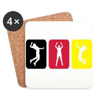 Volleyball Pictogram Germany - Coasters (set of 4) - white - Front