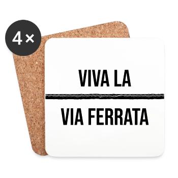 Viva la via ferrata - Klettersteig Geschenk - Untersetzer (4er-Set) - Weiß - Vorne