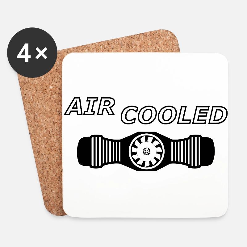 Luftgekühlt - Boxermotor - Aircooled - Untersetzer (4er-Set) - Weiß