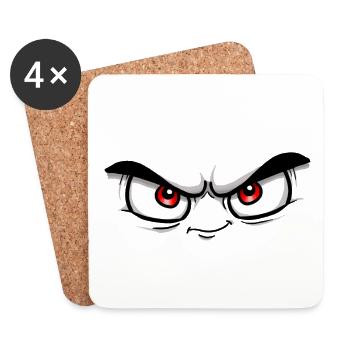 Red face - Coasters (set of 4) - white - Front