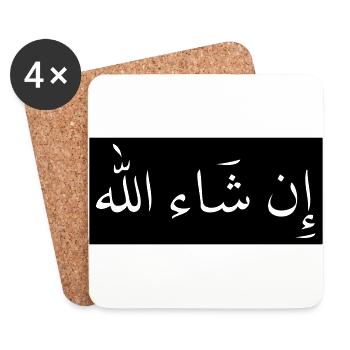 in sha allah "so gott will" - Untersetzer (4er-Set) - Weiß - Vorne