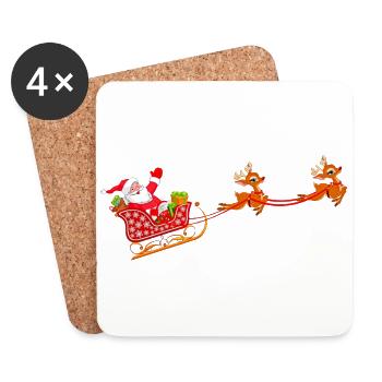 Santa Claus Weihnachten - Untersetzer (4er-Set) - Weiß - Vorne
