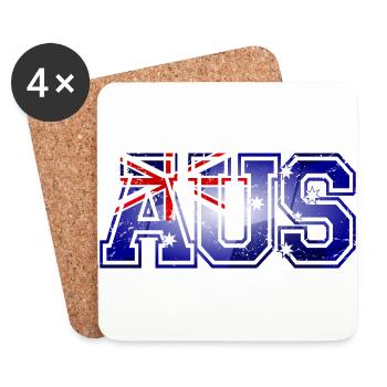 AUS Australien - Untersetzer (4er-Set) - Weiß - Vorne