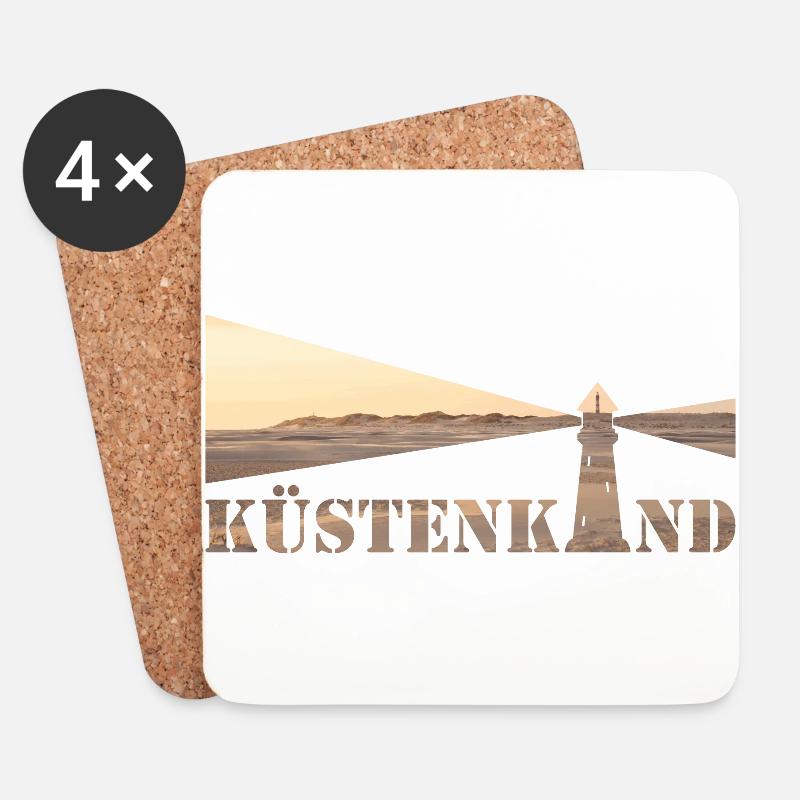 Küstenkind Leuchtturm - Untersetzer (4er-Set) - Weiß
