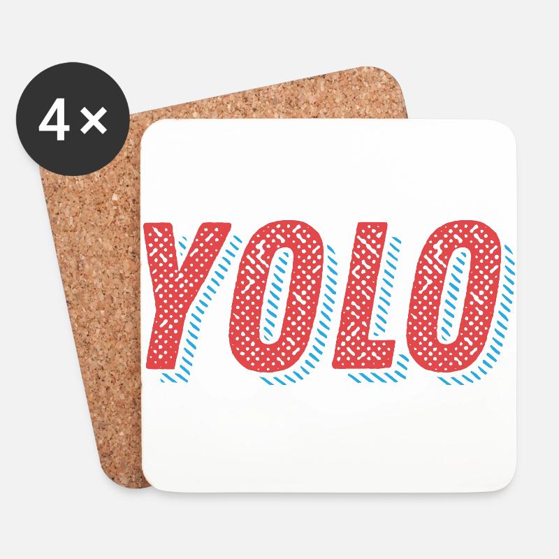 Yolo - Untersetzer (4er-Set) - Weiß
