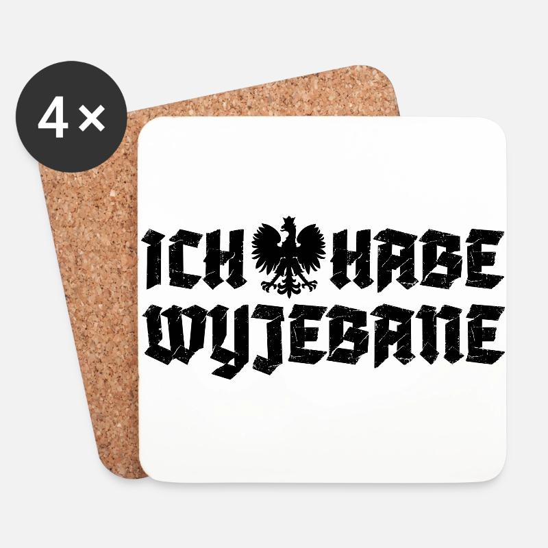 Polska T-Shirt Ich Habe Wyjebane Polnisch Spruch - Untersetzer (4er-Set) - Weiß