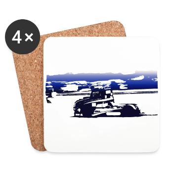 camion de course - Dessous de verre (lot de 4) - blanc - Devant