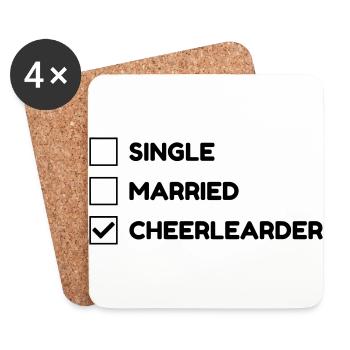 Cheerleading Cheerleader Sport Sportler Spieler - Untersetzer (4er-Set) - Weiß - Vorne
