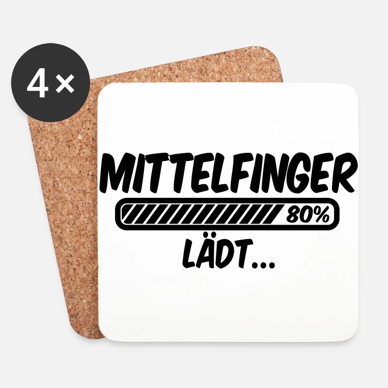 Mittelfinger lädt - Untersetzer (4er-Set) - Weiß