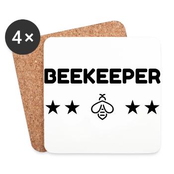 Bienenzucht / Imker / Biene / Honig - Untersetzer (4er-Set) - Weiß - Vorne
