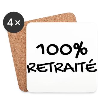 retraite / retraité / retraitée / pension - Dessous de verre (lot de 4) - blanc - Devant