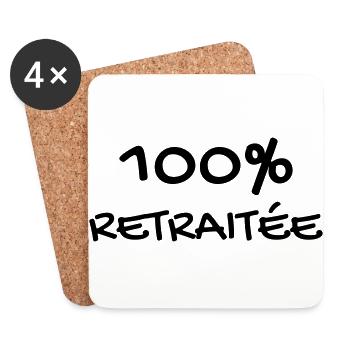 Retirement Retired Ruhestand Retraite Retraitée - Coasters (set of 4) - white - Front