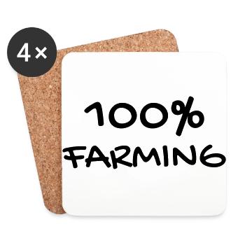 Landwirt / Bauer / Landwirtschaft / Traktor - Untersetzer (4er-Set) - Weiß - Vorne