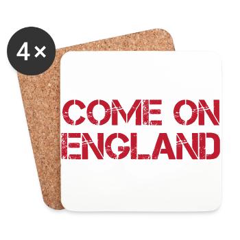 Come On England - Coasters (set of 4) - white - Front