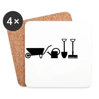 moregardeningicons - Dessous de verre (lot de 4) - blanc - Devant