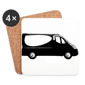 Bus - Untersetzer (4er-Set) - Weiß - Vorne