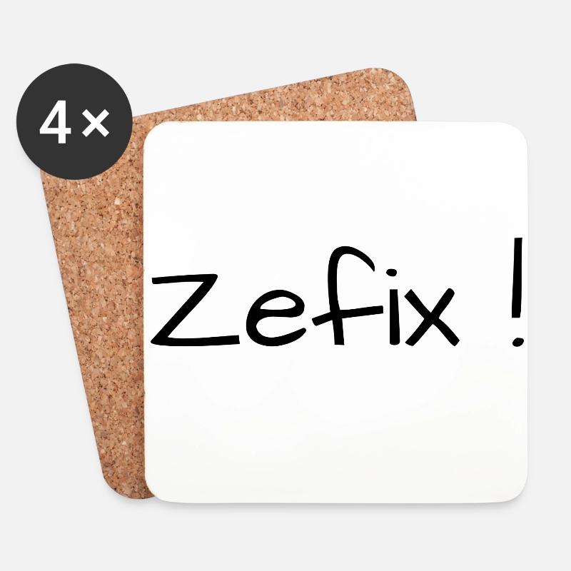 Zefix! Maske Corona - Untersetzer (4er-Set) - Weiß