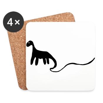 Dino Fan - Untersetzer (4er-Set) - Weiß - Vorne