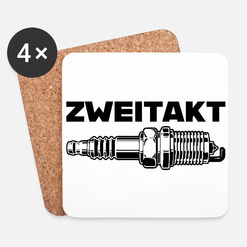 Zweitakt Zündkerze DDR Simson - Untersetzer (4er-Set) - Weiß