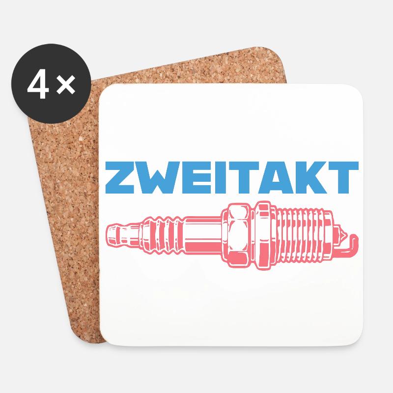 Zweitakt Zündkerze farbig - Untersetzer (4er-Set) - Weiß