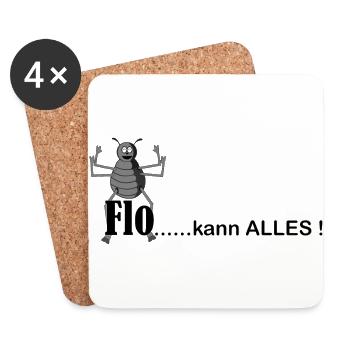 floh kann alles - Untersetzer (4er-Set) - Weiß - Vorne