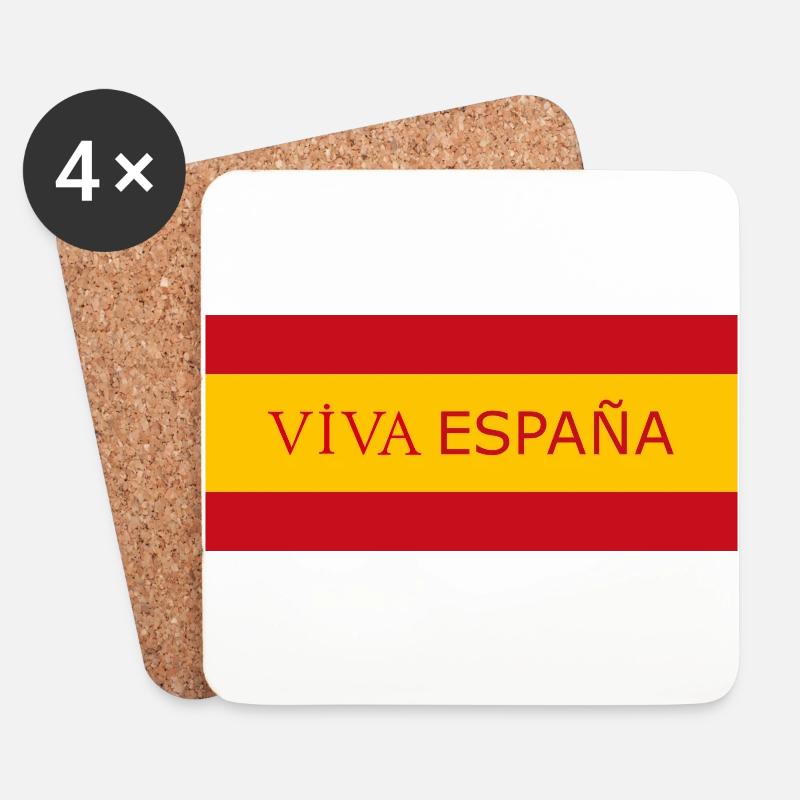 Viva España Flagge - Untersetzer (4er-Set) - Weiß