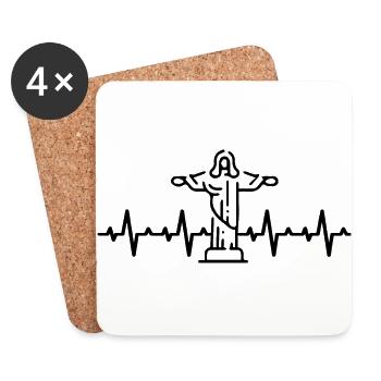 Jesus Christ God Faith - Coasters (set of 4) - white - Front