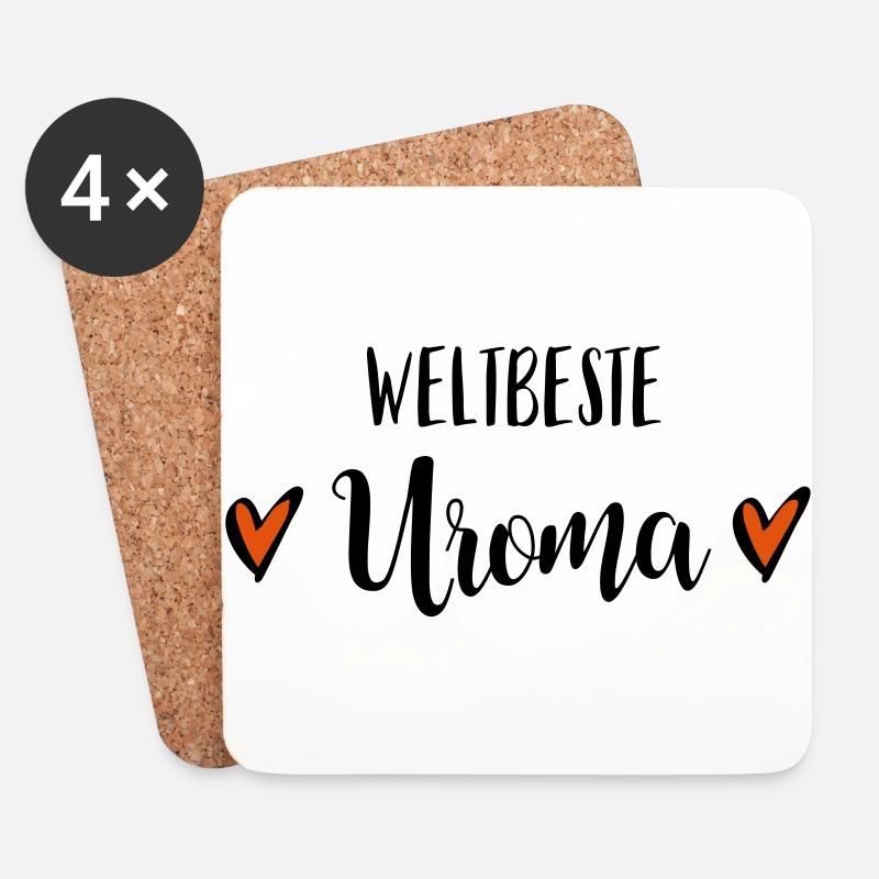 Weltbeste Uroma Uromi Urgroßmutter Geschenk - Untersetzer (4er-Set) - Weiß