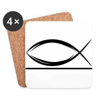 Jesus Christ God Faith - Coasters (set of 4) - white - Front