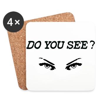Do you see ? - Dessous de verre (lot de 4) - blanc - Devant