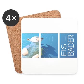 eisbader eisbär winterschwimmen kneipp kältebad - Untersetzer (4er-Set) - Weiß - Vorne