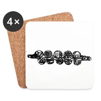 Vive le Chocalho - Dessous de verre (lot de 4) - blanc - Devant