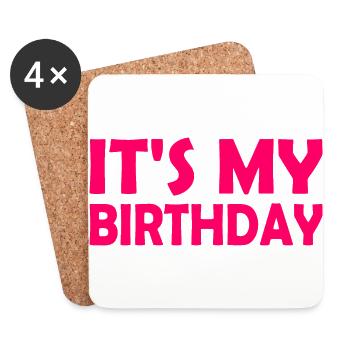 Its my birthday - Untersetzer (4er-Set) - Weiß - Vorne