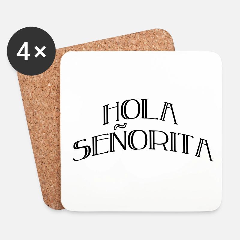 Hola seniorita - Untersetzer (4er-Set) - Weiß