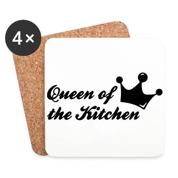 queen of the kitchen - Coasters (set of 4) - white - Front